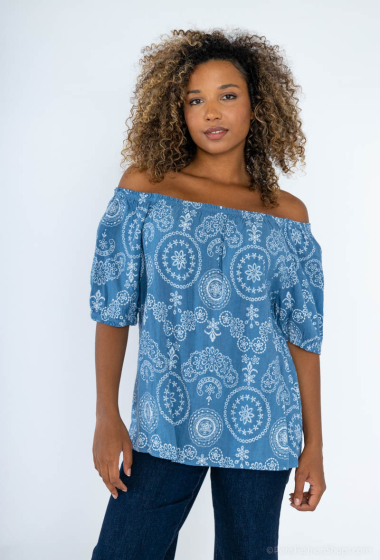 Wholesaler Ki&Love - Printed linen blouse