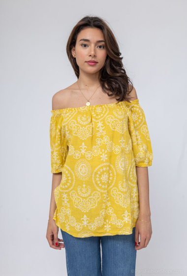 Wholesaler Ki&Love - Printed linen blouse