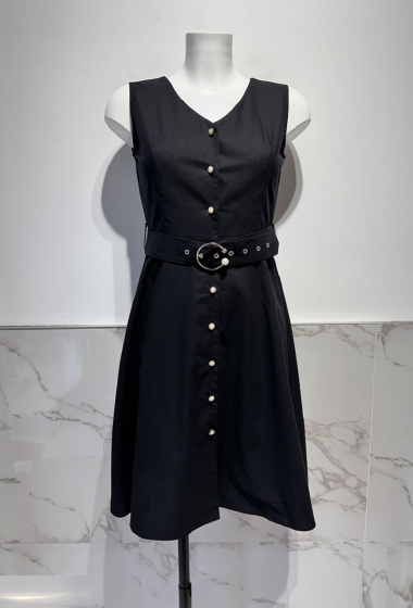 Wholesaler Kichic - Buttoned cotton dress with belt