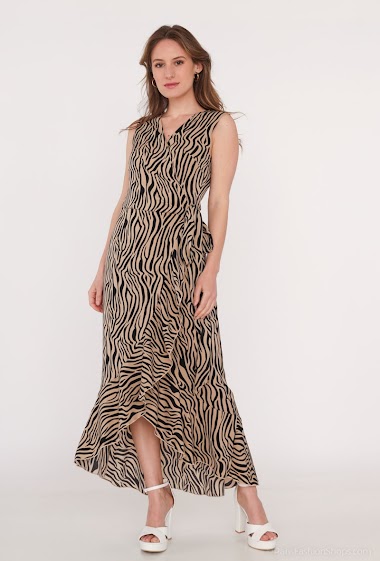 Wholesaler Kichic - Zebra print wrap dress