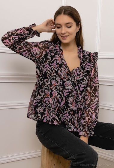 Wholesaler Atelier-evene - Printed blouse with metallized threads