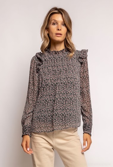 Großhändler Atelier-evene - Pleated blouse with flower print