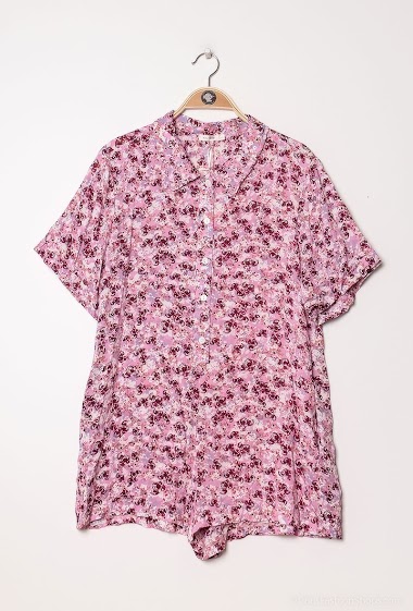 Mayorista Atelier-evene - Camisa con flores estampación