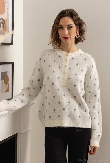 Großhändler Atelier-evene - Polka dot sweater with buttons