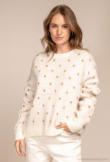 Großhändler Atelier-evene - Mohair wool sweater with polka-dot print