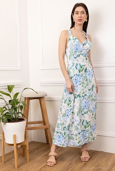 Wholesaler Atelier-evene - Flower printed wrap dress