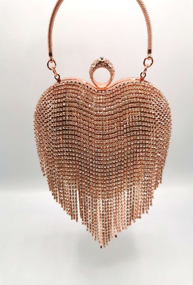 Wholesaler KL - Heart-shaped clutch with rhinestones