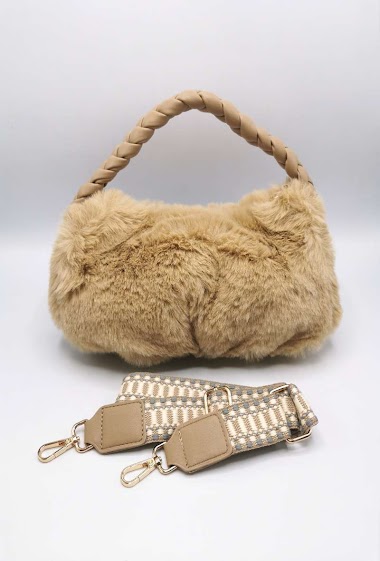 Faux fur baguette bag