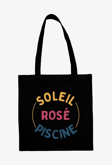 Wholesaler Koloris - Fashion Black Tote Bag - Pink Sun