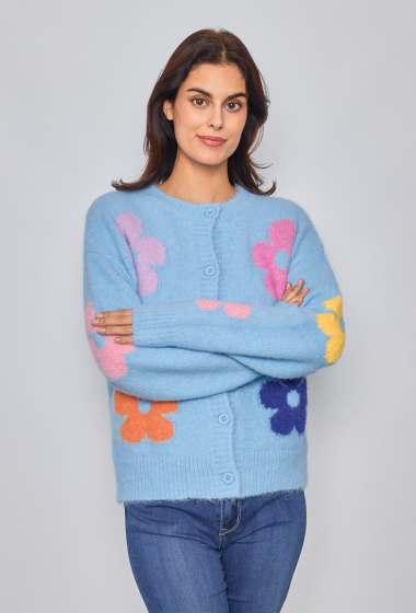 Wholesaler Ky Création - Cardigan with flower patterns
