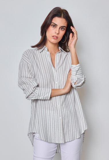 Wholesaler Ky Création - Striped shirt with rhinestones