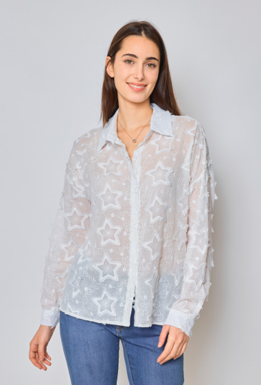 Wholesaler Ky Création - Shirt with star embroidery