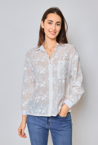 Wholesaler Ky Création - Shirt with floral embroidery