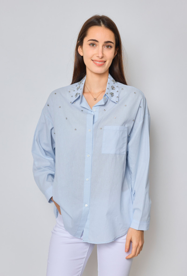 Wholesaler Ky Création - Plain shirt with rhinestones