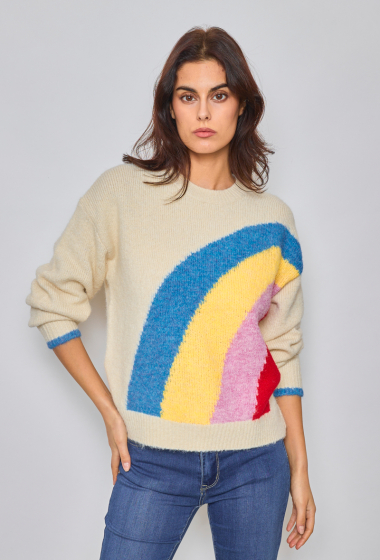 Wholesaler Ky Création - Pull with rainbow patterns