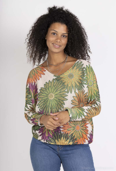 Wholesaler KZB - Printed sweater with lurex
