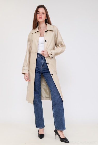 Wholesalers Kzell Paris - Trench Coat in PU high collar
