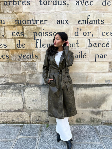 Trench long en simili cuir Kzell Paris Paris Fashion Shops