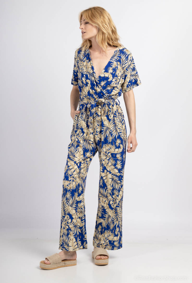 Wholesaler L.H - Printed wrapover jumpsuit with gold