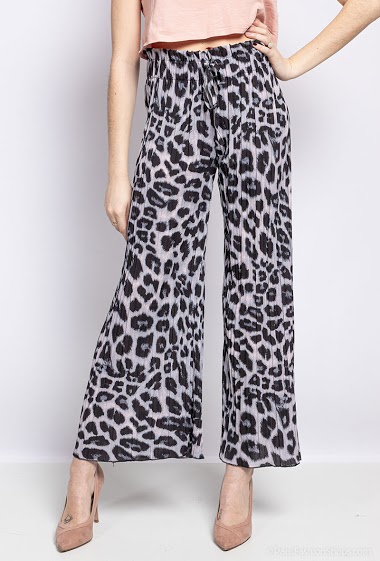 Wholesaler L.H - Leopard wide leg pants