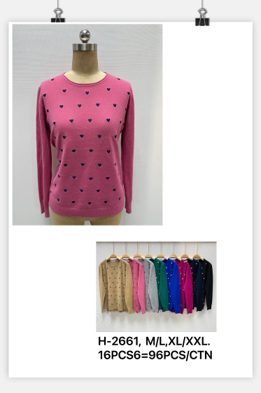 Wholesaler L.H - Heart pattern sweater