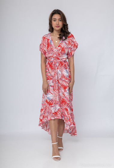 Wholesaler L.H - Asymmetrical printed wrap dress
