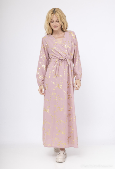 Wholesaler L.H - Wrap dress, gold long sleeves