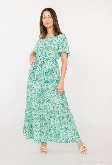 Wholesaler L.H - Flower printed wrap dress