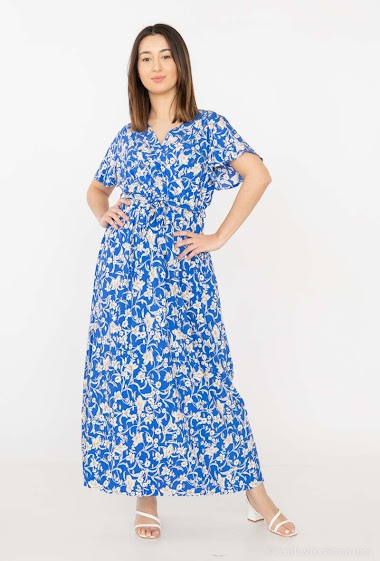 Wholesaler L.H - Flower printed wrap dress