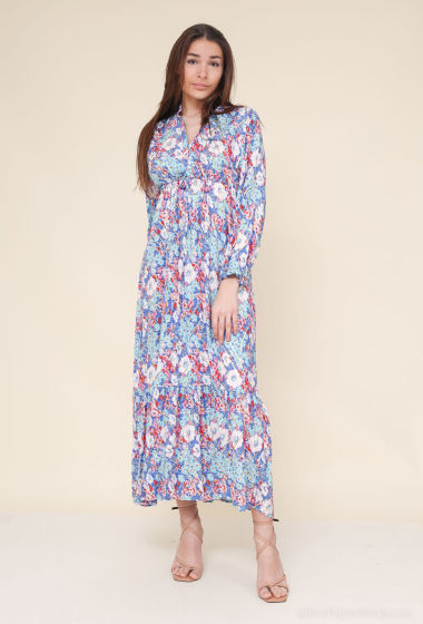 Wholesaler L.H - Long printed dress with gold