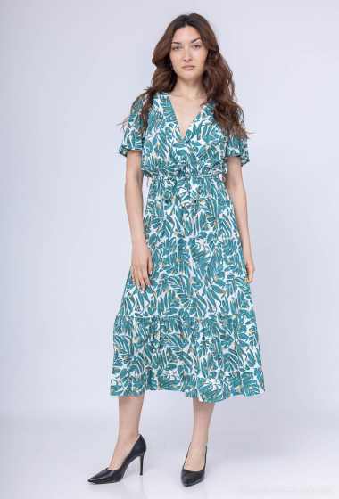 Wholesaler L.H - Mid-length printed dress with gold