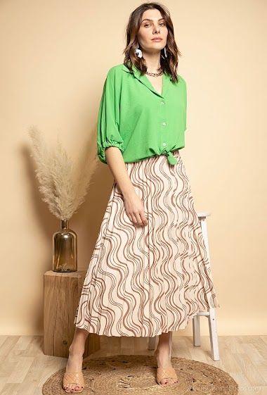 Wholesaler L.Steven - Pleated printed skirt