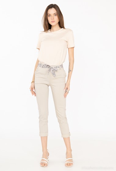 Trousers with scarf belt