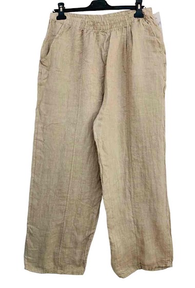 Grossiste L.Steven - Pantalon en lin jambe large