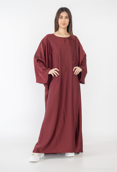 Grossiste L.Style - Abaya unie simple ample en satin