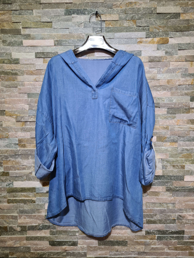 Wholesaler L.Style - Denim shirt with hood