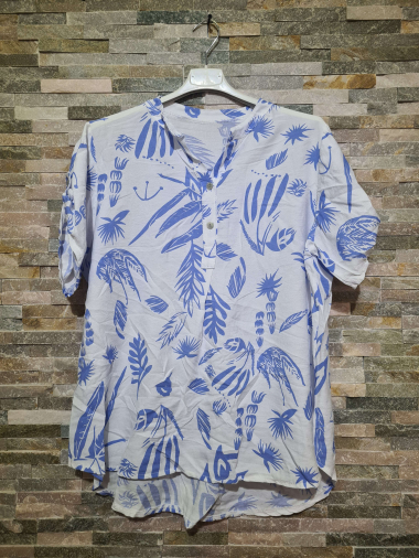 Großhändler L.Style - Sommerliches bedrucktes Hemd