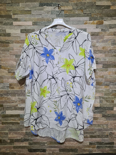 Großhändler L.Style - Buntes Hemd mit Blumendruck