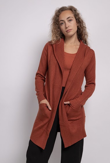 Wholesaler L.Style - Hooded long cardigan