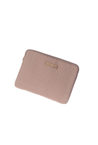 Großhändler La p'tite cachottière - Schlichte, gesteppte Ipad MacBook 13"-Tasche aus Baumwollgaze