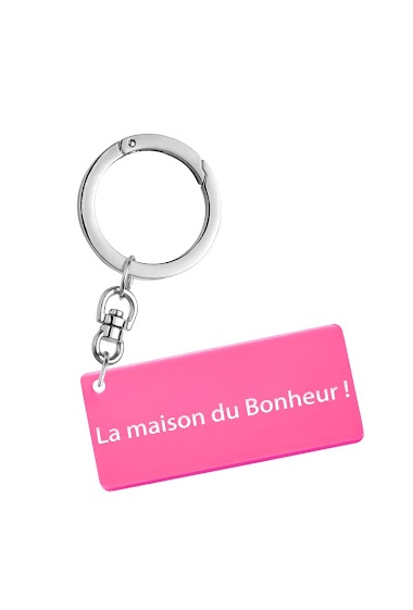 Wholesaler La p'tite cachottière - Porte clefs "La Maison du Bonheur !"