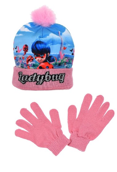 Wholesalers Lady Bug - 2pcs set beanie + gloves LADY BUG