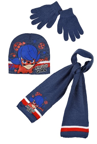 Wholesaler Lady Bug - 3pcs set beanie + gloves+ scarf LADY BUG