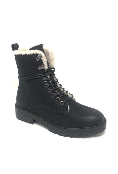 Wholesaler Lady Glory - Lace-up ankle boot with white fur