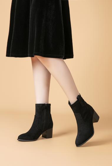 Wholesaler Lady Glory - Suedette block heel ankle boots
