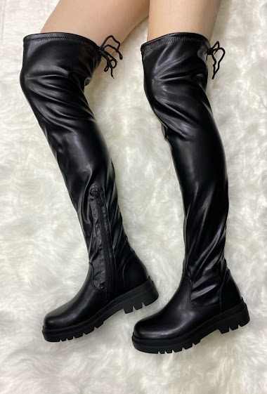 Wholesalers Lady Glory - Soft faux leather over-the-knee boots