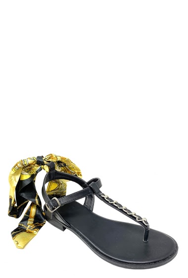 Wholesaler Lady Glory - Flat sandal with printed ribbon