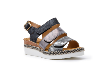 Wholesaler Lady Glory - Wedge sandals with triple velcro straps
