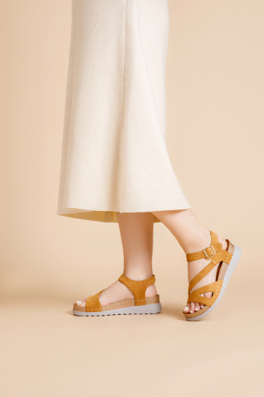 Wholesaler Lady Glory - Suede comfort sole sandals