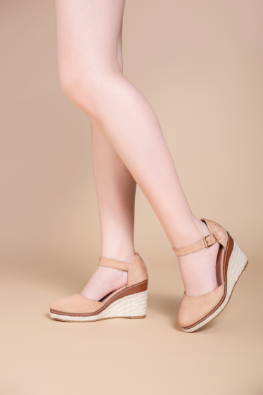 Wholesaler Lady Glory - Suede wedge espadrille sandals